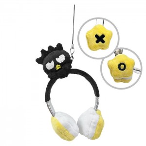 Hello Kitty Badtz-maru Plush Headphones Bag Charm Black | USA_HK46580