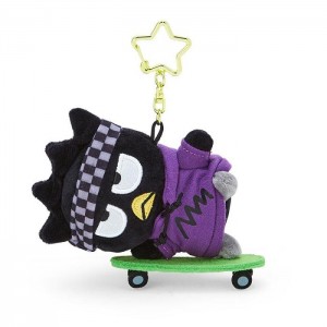 Hello Kitty Badtz-maru Plush Mascot Keychain (Sk8r Squad Series) Purple / Green | USA_HK17271