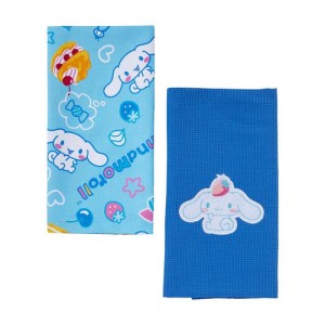 Hello Kitty Cinnamoroll Berry Sweets 2-Pc Kitchen Towel Set Blue | USA_HK76807