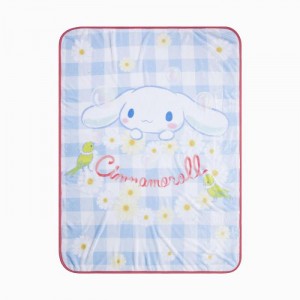 Hello Kitty Cinnamoroll Blue Gingham Throw Blanket Blue | USA_HK53541