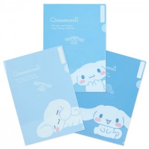 Hello Kitty Cinnamoroll Expressions 3-pc Clear File Folder Set Blue | USA_HK89104