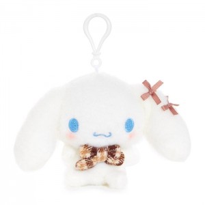 Hello Kitty Cinnamoroll Mascot Clip (Mocha Check Series) White | USA_HK11817