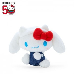 Hello Kitty Cinnamoroll Mascot Keychain Plush (Hello, Everyone! Series) White / Blue | USA_HK64123