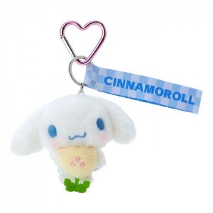 Hello Kitty Cinnamoroll Plush Mascot Keychain (Pastel Check Series) Blue | USA_HK34742