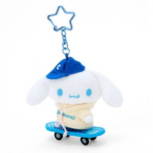 Hello Kitty Cinnamoroll Plush Mascot Keychain (Sk8r Squad Series) White / Blue | USA_HK27194