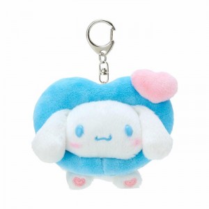 Hello Kitty Cinnamoroll Plush Mascot Keychain (Big Heart Series) White / Blue | USA_HK91871