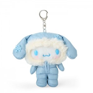 Hello Kitty Cinnamoroll Plush Mascot Keychain (Winter Snowsuit Series) Blue | USA_HK52433