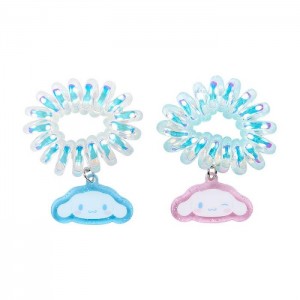 Hello Kitty Cinnamoroll Spiral Hair Ties (Set of 2) Blue / Pink | USA_HK37643
