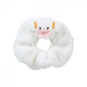 Hello Kitty Cogimyun Cozy Plush Scrunchie (Gingham Bow) White | USA_HK89366
