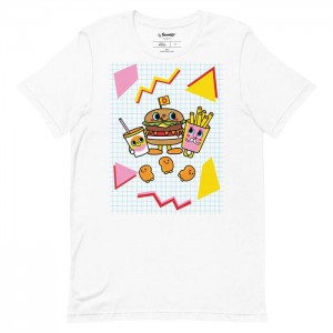 Hello Kitty Dokidoki Yummychums 80s Retro Tee Black / White | USA_HK91473