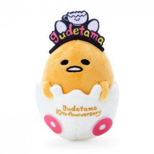 Hello Kitty Gudetama Plush Mascot Keychain (Gudetama Land Series) Yellow | USA_HK13997