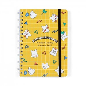 Hello Kitty Hanamaruobake Lined Notebook (Elastic Closure) Yellow | USA_HK83473