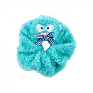 Hello Kitty Hangyodon Cozy Plush Scrunchie (Gingham Bow) Blue | USA_HK46445