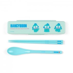 Hello Kitty Hangyodon Everyday Chopsticks & Spoon Set Blue | USA_HK72458