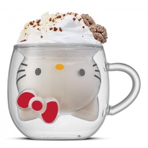 Hello Kitty Hello Kitty 3D Double Wall Coffee Mug Silve | USA_HK70811