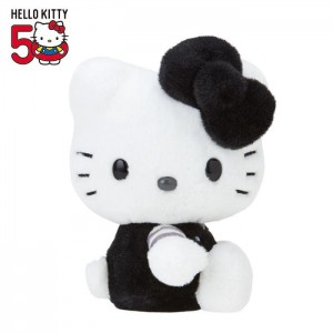 Hello Kitty Hello Kitty 50th Anniv. Plush Mascot (Black Monochrome) White / Black | USA_HK12208