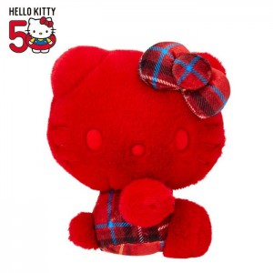 Hello Kitty Hello Kitty 50th Anniv. Plush Mascot (Red Tartan) Red | USA_HK44203