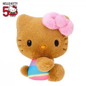 Hello Kitty Hello Kitty 50th Anniv. Plush Mascot (Beach Day) Brown | USA_HK71218