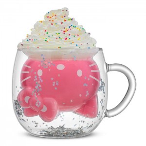 Hello Kitty Hello Kitty 50th Anniversary Limited Edition 3D Double Wall Glass Mug Red | USA_HK39540