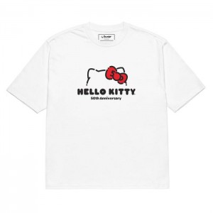 Hello Kitty Hello Kitty 50th Anniversary Classic Oversized Tee White | USA_HK16797