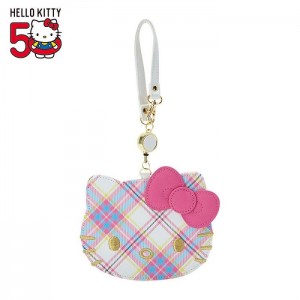 Hello Kitty Hello Kitty Card Case with Key Reel (Hello Kitty Dress Tartan Series) Multicolor | USA_HK45808