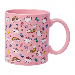 Hello Kitty Hello Kitty Ceramic Mug (Stars, Bows, & Rainbows) Pink | USA_HK61131