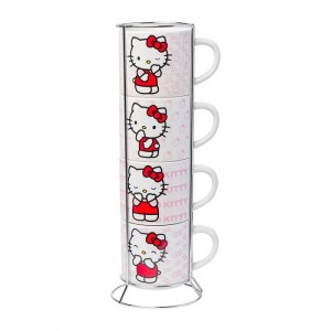 Hello Kitty Hello Kitty Expressions 5-Piece Ceramic Mug Stack Red | USA_HK49820