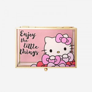 Hello Kitty Hello Kitty Glass Jewelry Box (Little Things) Pink | USA_HK59141
