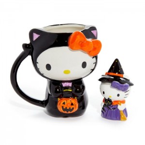 Hello Kitty Hello Kitty Halloween Costume Ceramic Mug and Figurine Gift Set Black | USA_HK92275