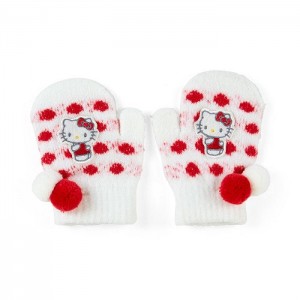 Hello Kitty Hello Kitty Kids Cozy Mittens White / Red | USA_HK55296
