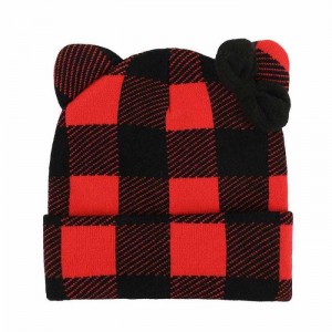 Hello Kitty Hello Kitty Knit Red Plaid Beanie Red | USA_HK39466