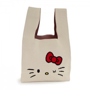 Hello Kitty Hello Kitty Knit Shopper Bag (White) Cream | USA_HK60417