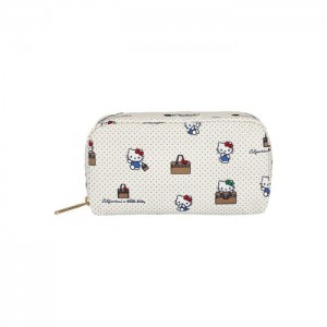 Hello Kitty Hello Kitty LeSportsac Rectangular Cosmetic Bag (No Bag No Life) White | USA_HK99044