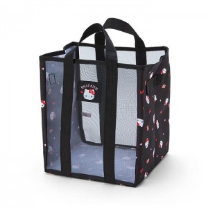 Hello Kitty Hello Kitty Mesh Storage Tote (Medium) Black | USA_HK71697