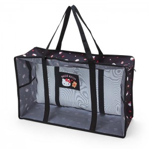 Hello Kitty Hello Kitty Mesh Storage Tote (Large) Black | USA_HK48382