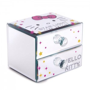 Hello Kitty Hello Kitty Mirrored Compact Jewelry Box White / Pink | USA_HK54983