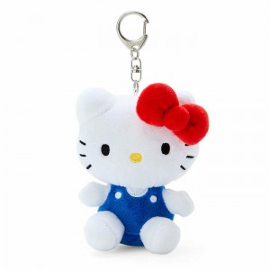 Hello Kitty Hello Kitty Plush Mascot Keychain (Classic) White / Blue | USA_HK44886
