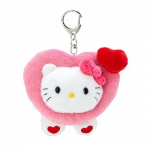 Hello Kitty Hello Kitty Plush Mascot Keychain (Big Heart Series) Pink | USA_HK94055