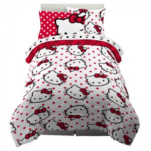 Hello Kitty Hello Kitty Polka Dot Party Bedding Set Black / White | USA_HK75572
