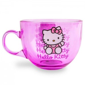 Hello Kitty Hello Kitty Signature Pink Glass Mug Purple | USA_HK87297