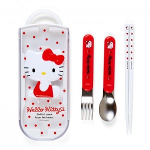 Hello Kitty Hello Kitty Smiles Utensil Set Trio Red | USA_HK20339