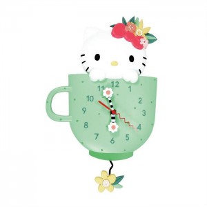 Hello Kitty Hello Kitty Tea Time Wall Clock Green | USA_HK61055