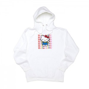 Hello Kitty Hello Kitty Watashi Wa Unisex Hoodie White | USA_HK64286