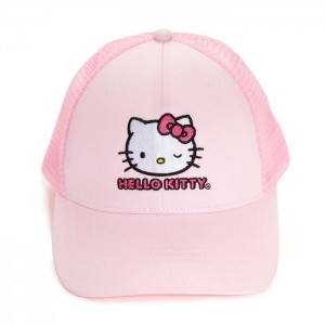 Hello Kitty Hello Kitty Winking Trucker Hat Pink | USA_HK47236