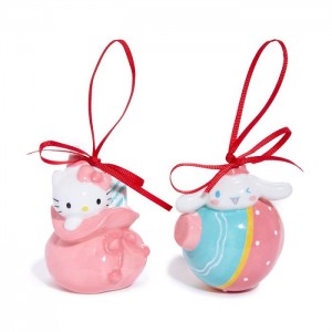 Hello Kitty Hello Kitty and Cinnamoroll 2-pc Holiday Ceramic Ornament Set (Pastel Pink) Pink / Blue | USA_HK31721