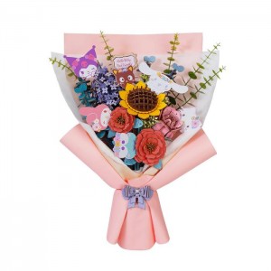 Hello Kitty Hello Kitty and Friends Flower Bouquet 3D Wooden Puzzle Multicolor | USA_HK73163