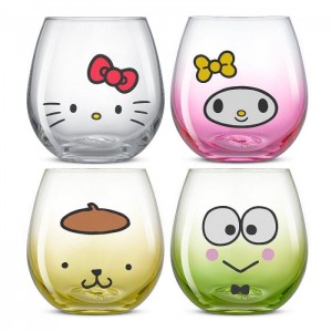 Hello Kitty Hello Kitty and Friends Hello Sippy Stemless Glasses (Set of 4) Multicolor | USA_HK47961