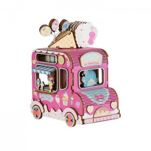 Hello Kitty Hello Kitty and Friends Ice Cream Truck 3D Wooden Music Box Puzzle Pink | USA_HK35011