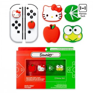 Hello Kitty Hello Kitty and Friends Switch Grip Caps (Hello Kitty + Keroppi) Red / Green | USA_HK38216