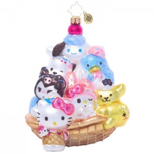 Hello Kitty Hello Kitty and Friends x Christopher Radko Handmade Glass Ornament (Ice Cream Parlor) Multicolor | USA_HK55705